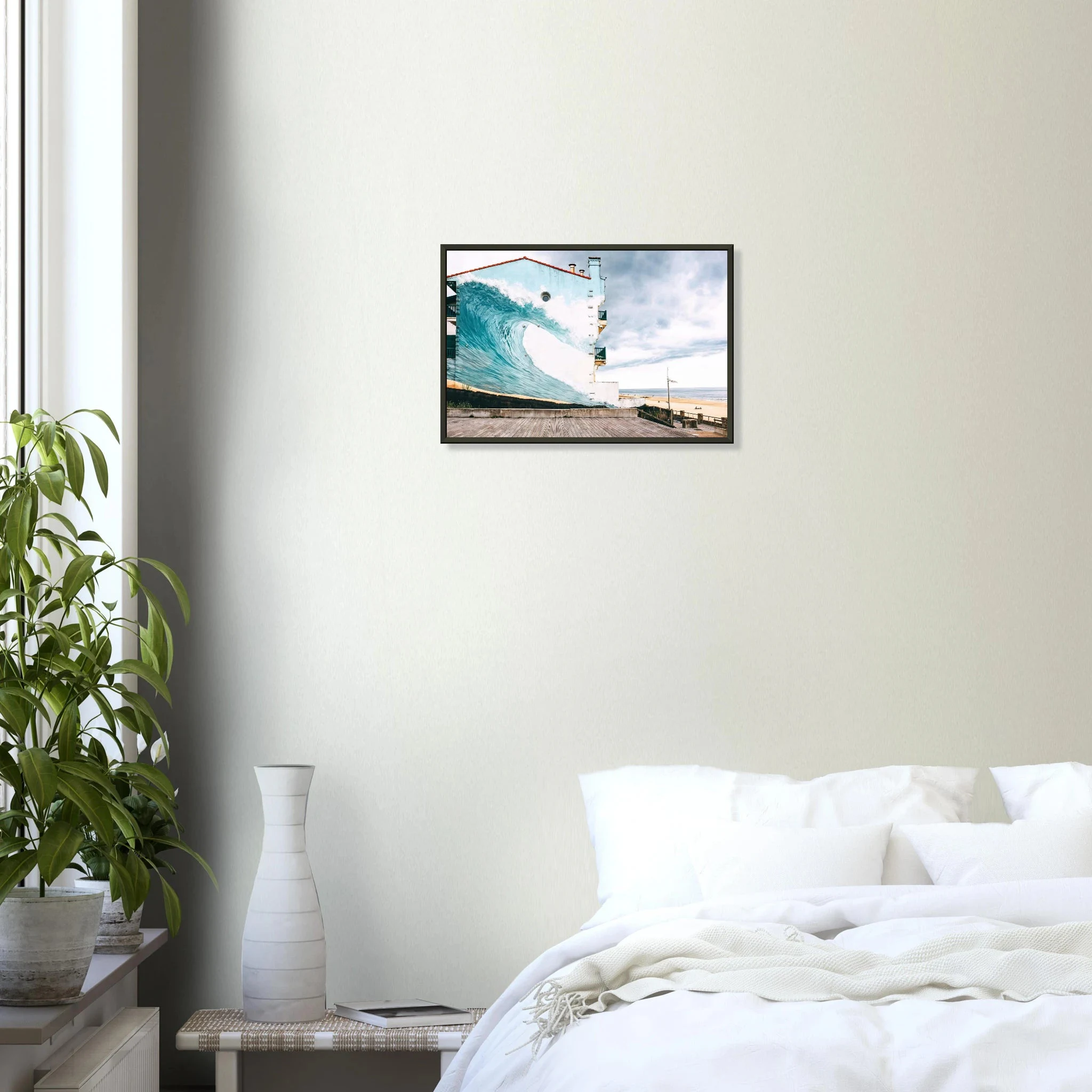 Hossegor, Frankreich – Beachbreak-Hotspot in den Landes, Austragungsort der WSL-Quiksilver-Pro-Wettkämpfe. Poster im Metallrahmen.