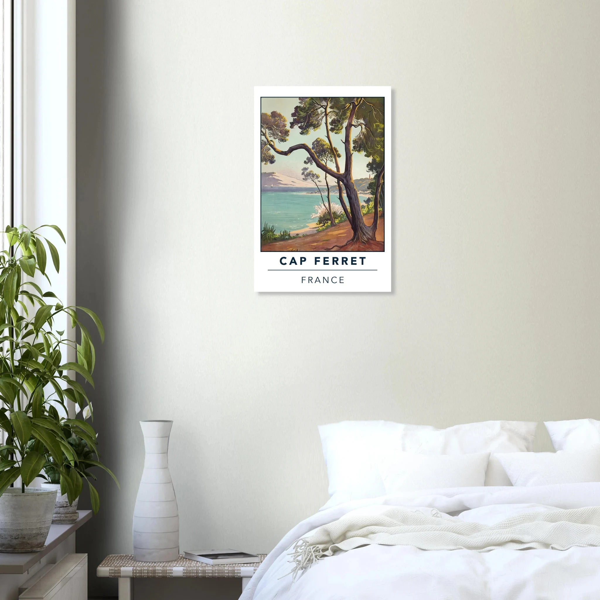 Cap Ferret, Frankreich – Atlantik-Halbinsel südwestlich von Bordeaux mit langen Beachbreaks und Dünenlandschaft. Poster.