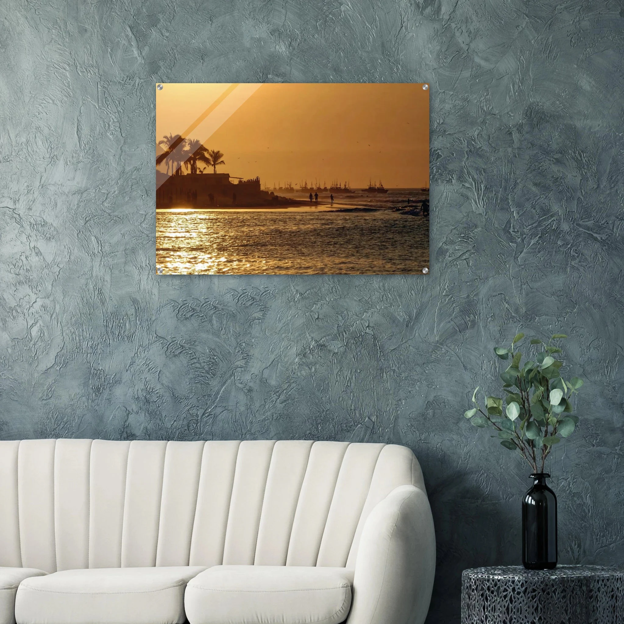 Mancora, Peru – Pazifik-Pointbreak im Norden Perus mit langen linken Wellen und warmem Wasser. Kunstdruck auf Acrylglas.