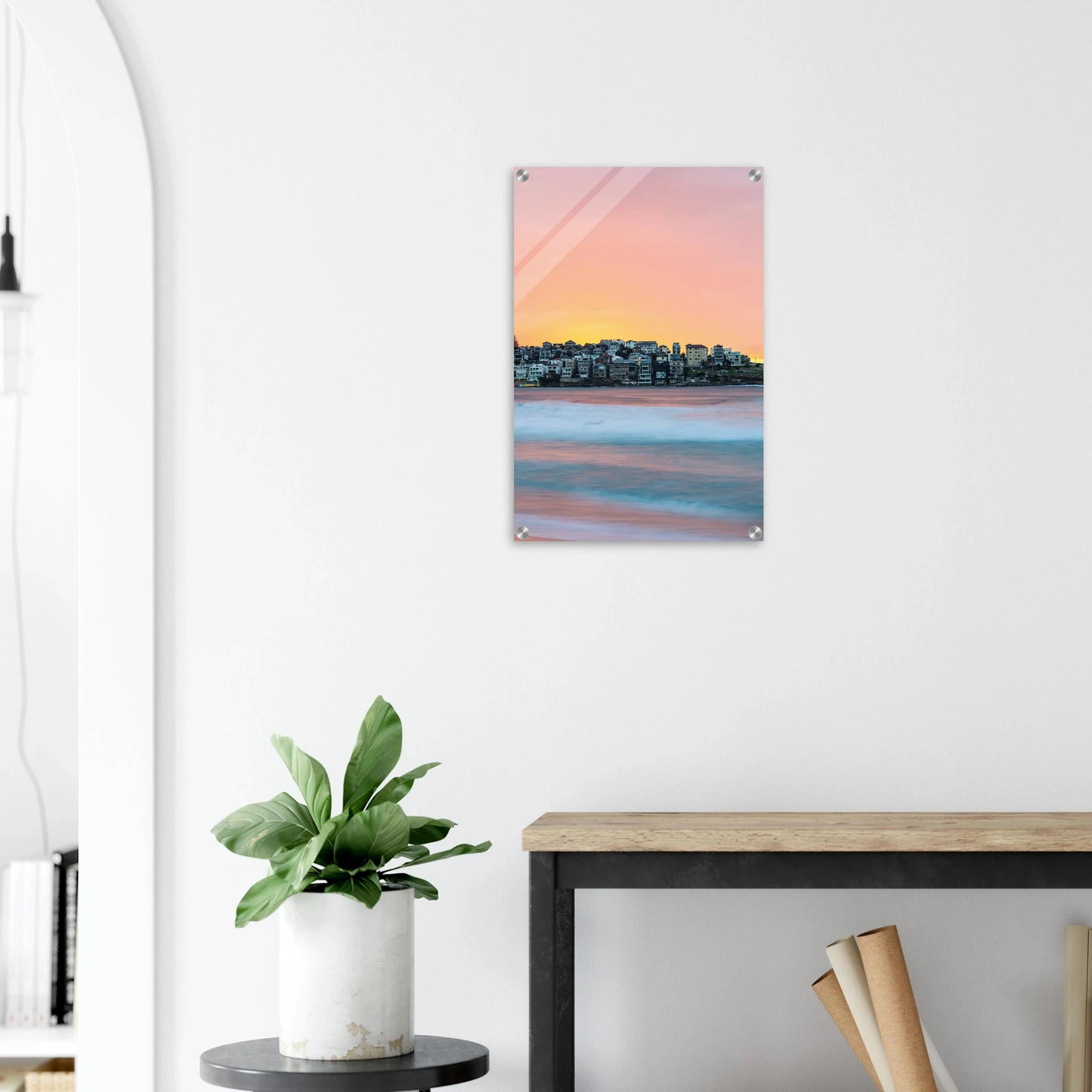 Bondi Beach, Australien – Ikonischer Stadtstrand im Osten Sydneys mit klassischem Beachbreak und Surfkultur-Geschichte. Kunstdruck auf Acrylglas.