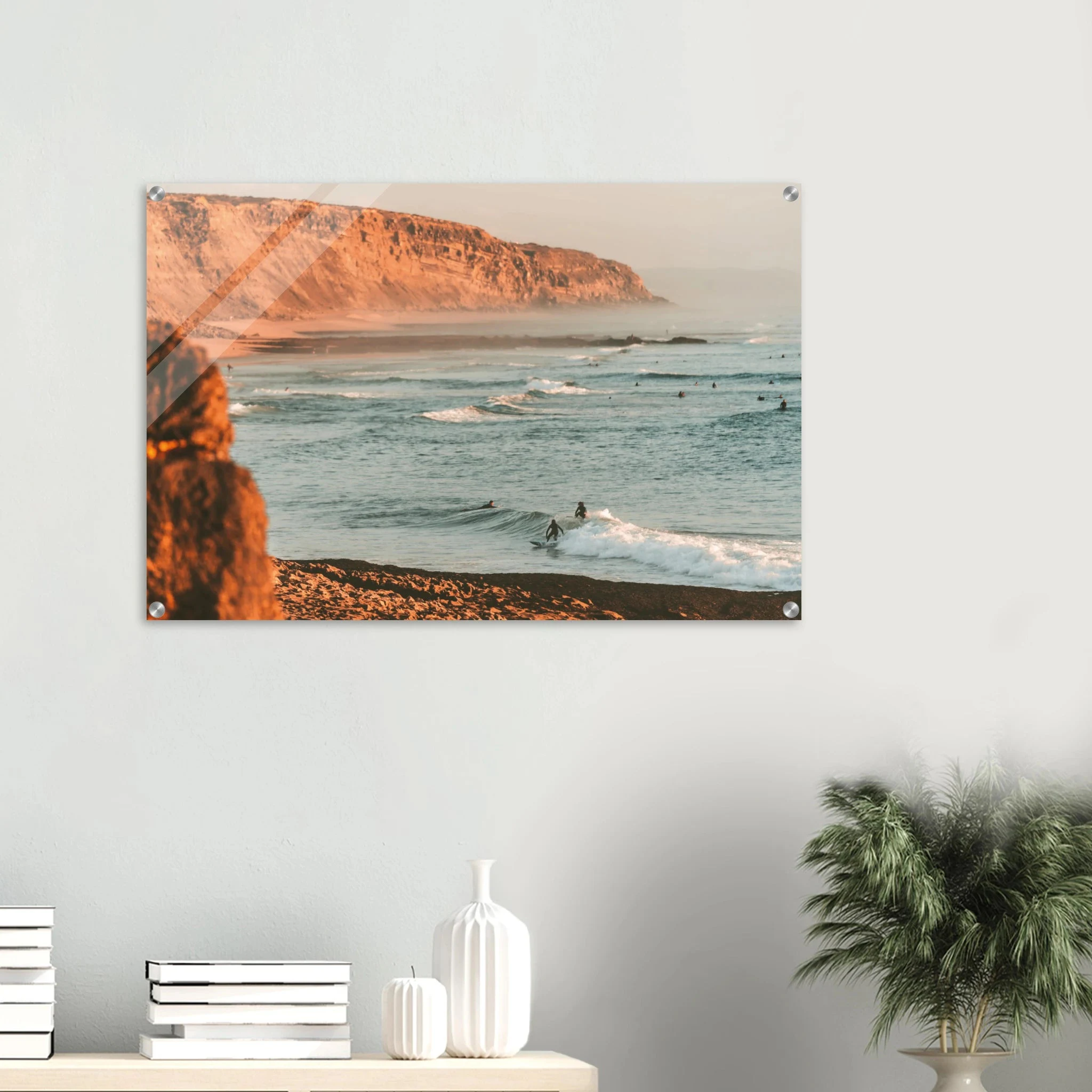Ericeira, Portugal – World Surfing Reserve nördlich von Lissabon mit Reefbreaks wie Coxos und Ribeira d'Ilhas. Kunstdruck auf Acrylglas.