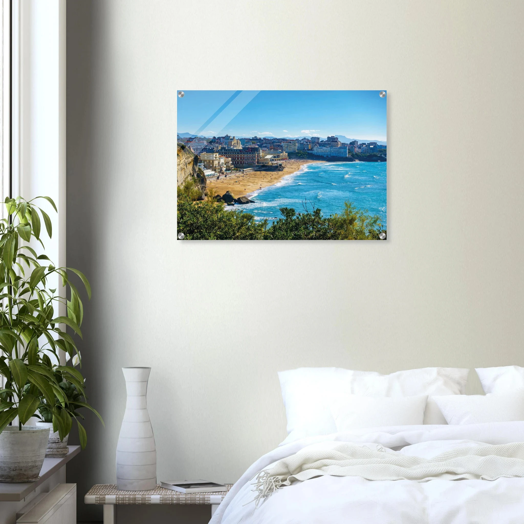 Biarritz, Frankreich – Mondäner Surfort am baskischen Atlantik, Wiege des europäischen Wellenreitens seit den 1950er-Jahren. Kunstdruck auf Acrylglas.