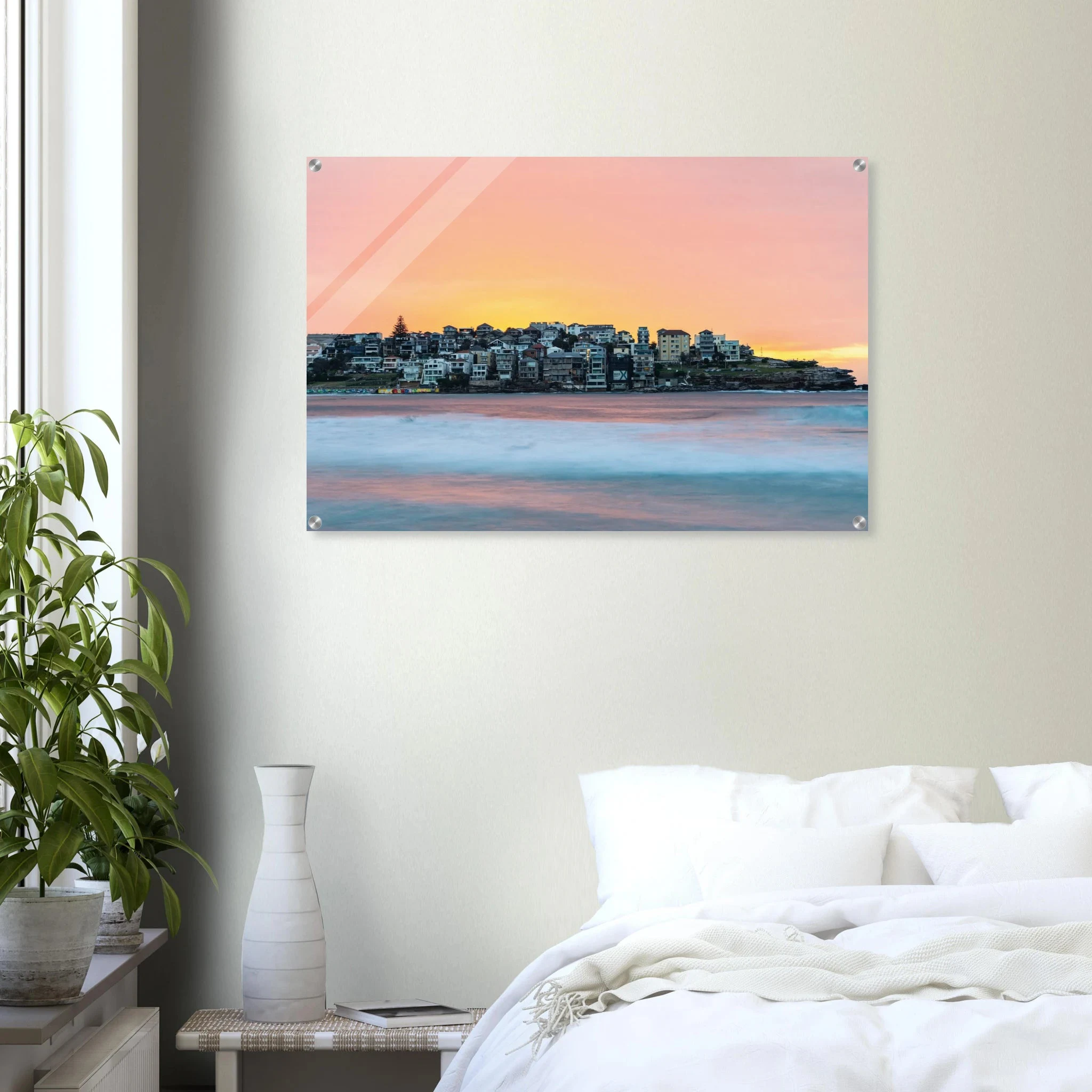 Bondi Beach, Australien – Ikonischer Stadtstrand im Osten Sydneys mit klassischem Beachbreak und Surfkultur-Geschichte. Kunstdruck auf Acrylglas.
